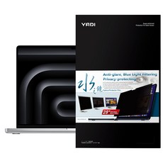 YADI 亞第 靜電吸附 水之鏡防窺片 Apple MacBook Pro16 2024 M4 A3186 專用 14.2吋, PF4PPA-AP-PRO-16-21, 1片