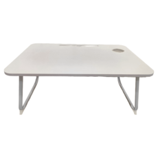 品屋 床上小桌板 70*48*32無抽屜(卡槽+杯托), 珍珠白