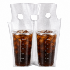 Someday 咖啡塑膠提袋 2孔 透明 500ml, 20個, 1入