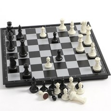 Tree Antique 折疊式磁性西洋棋組 36 x 36 cm, 黑色 + 白色