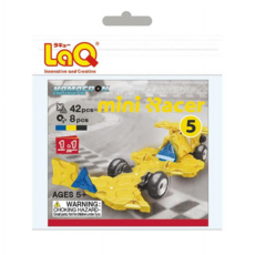 LaQ Q版賽車積木 42pcs + 8pcs 黃色, 益智拼裝玩具, 1盒