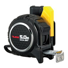 TaJIma 田島 G7白鋼厚 包膠 雙面印刷 全公分 有旋轉權快扣 捲尺 RSFG7LM2550 5m x 25mm 黑色, 1個