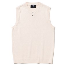 Knitted 柔軟棉質 7G 單襟亨利領背心