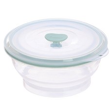 FaSoLa 食品用鉑金矽膠可微波帶氣孔蓋摺疊碗 335ml, 綠色, 1個