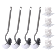 MONACO OLIVE S曲線馬桶刷 + Easy馬桶刷架組, 4套, 灰色(馬桶刷)