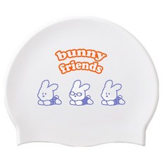 어코랄 실리콘 제작 수영모, 바니프렌즈 오렌지, 1개