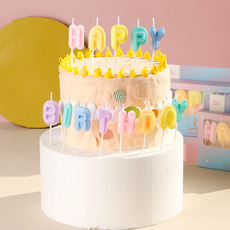 馬卡龍英文生日快樂蠟燭 Happy Birthday, 1支