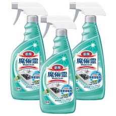 Kao 花王 Magiclean 魔術靈 廚房清潔劑 萊姆香 噴槍式 淨速溶垢泡 一拭除油 不刺鼻零黏膩, 500ml, 3瓶