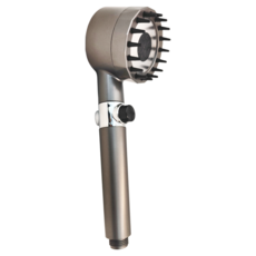 增壓按摩三檔蓮蓬頭, ABS材質 27x8cm, 1個, 灰色