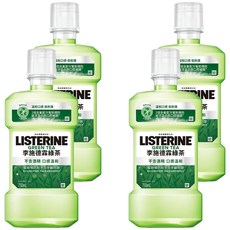 LISTERINE 李施德霖 天然綠茶防蛀護齦漱口水 含氟化物 強化牙齒 750ml, 4瓶