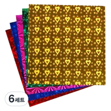 微笑全息雷射活動摺紙 混色 15 x 15 cm 50張組, 6套, 5色