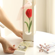 뷰티풀데코센스 조화 서프라이즈 말랑말랑 튤립 한송이, 레드, 1개