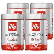 illy 意利 Classico摩卡研磨咖啡, 濃縮咖啡, 250g, 4個
