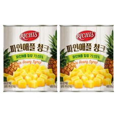 리치스 파인애플 청크 통조림, 836g, 2개