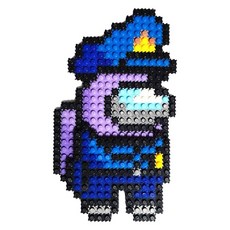 디폼블럭 어몽어스브롤 스타즈쿠키런킹덤 슈퍼마리오 동물의숲 만들기세트, 9-49 경찰(보라), 1개