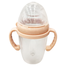 haakaa 第三代多功能奶瓶 附L號圓孔奶嘴, 粉膚色, 250ml, 1個