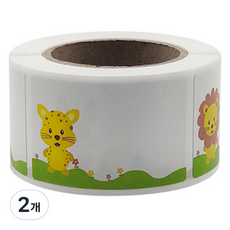 Starium 捲筒式8種動物標籤姓名貼紙, 200入, 2個, 混合色