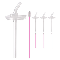 替換用吸管吸嘴+吸管清潔刷組, 4組, 混色
