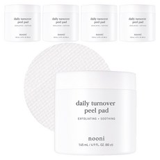 nooni AHA日常煥活去角質爽膚棉片 145ml, 80片, 5罐