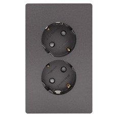 CHEIL ELECTRIC 2孔電源插座 深灰色, 1個