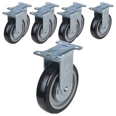 T-REX CASTER 固定腳輪 155 x 64 x 95 mm 聚氨酯 黑色 P505R-2 DB, 8個