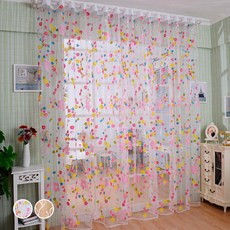 室內設計 Shala La 雪紡窗簾, 花朵圖案