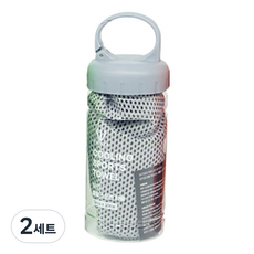 FUERZA 冰涼巾 + 收納盒組, 2套, 灰色