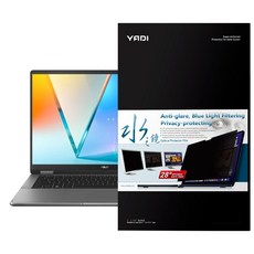 YADI 亞第 靜電吸附 16：10 水之鏡防窺片 ASUS Vivobook 14 Flip TP3407 專用 PF4PPA-W140 14吋, 透明色, 1片