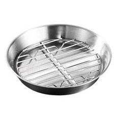 304不鏽鋼瀝油烤盤+烤架 16cm 瀝油設計 健康烹飪好幫手, 1組