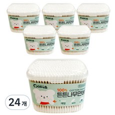 이지앤 튼튼나무 면봉, 350개입, 24개