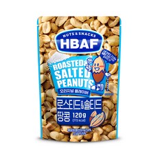 HBAF 넛츠 앤 스낵스 로스티드 앤 솔티드 땅콩, 120g, 1개