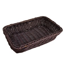 藤編長方形展示托盤, 深棕色, 1個