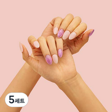 힙칙 네일드 잇 세미 큐어 젤 네일 스트립, 파뷸러스 핑크, 5세트