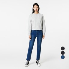 JAJU JAJU (Jaju) 女式熱拉絨直筒牛仔褲