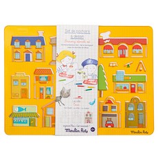 Moulin Roty 圖案繪畫板 - 城市，培養孩子的美學天份, 1組