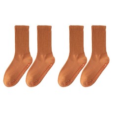에델린 코튼 쫀쫀 논슬립 중목 스포츠 요가 필라테스 양말, 카라멜, 2개