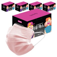 MAME 孩童用3層防護平面口罩 S號, 50入, 5盒, 粉紅色