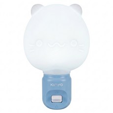 Kinyo LED造型小夜燈 NL-5923 64 x 103 x 62.5mm 36.5g, 微笑喵喵 白色