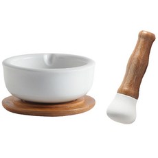 Seven Kitchen 陶瓷迷你研磨缽附蓋托盤組 低款, 1個