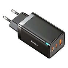 Baseus 倍思 GaN3 PRO 多埠迷你 PD 快速充電器 65W, 1個, 黑色