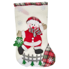 FANCY LIFE 可愛聖誕襪, 經典圖案裝飾, 大, 雪人, 1個