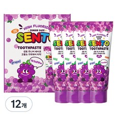 SENTO 兒童安全高氟口氣護理兒童牙膏 葡萄味, 120g, 12個