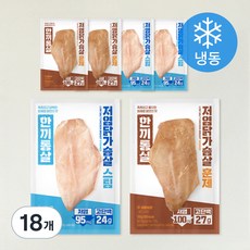 한끼통살 닭가슴살 저염 믹스 (냉동), 100g, 18개, 1개입