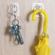 多用途黏貼式掛鉤 6.5 x 6.5 cm, 透明, 40個