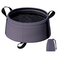 캠핑 아웃도어 접이식 물동 대야 8.5L 케이스 포함, 그레이, 1개