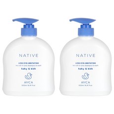 AVCA Native Baby 溫和不流淚環保多合一洗髮沐浴露, 2個, 500ml