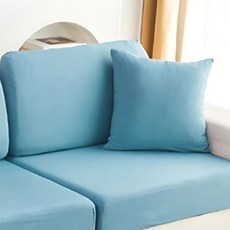 涼感新科技彈力冰絲沙發套 抱枕套, 45 x 45cm, 寧靜藍, 2個