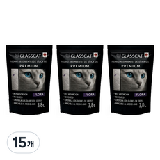 GlassCat 고양이 Premium 실리카 모래, 15개, 3.8L, 로즈