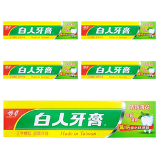 T.KI 白人 雙氟雙鈣牙膏, 130g, 5條