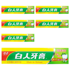 T.KI 白人 牙膏 清新薄荷, 含氟+鈣 強化琺瑯質, 130g, 6條